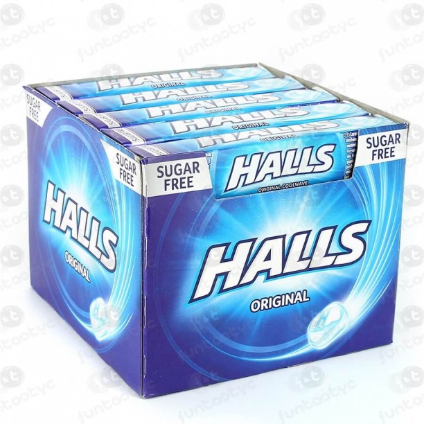 Pastillas Halls Eucalipto, Caramelo Sin Azúcar, Caja de 20 Sticks de 32 g