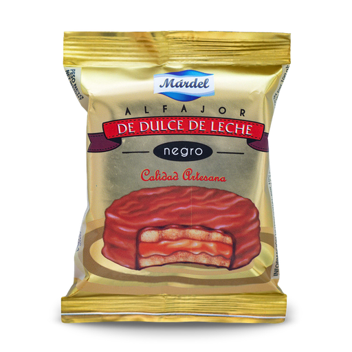 [8425206001637] Alfajor de Dulce de Leche Mardel Chocolate Negro x 1