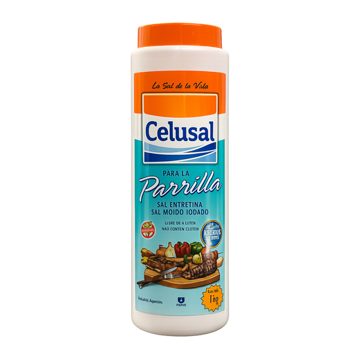 [7791004000068] Celusal Parrillera 1 Kg - Salero Plástico