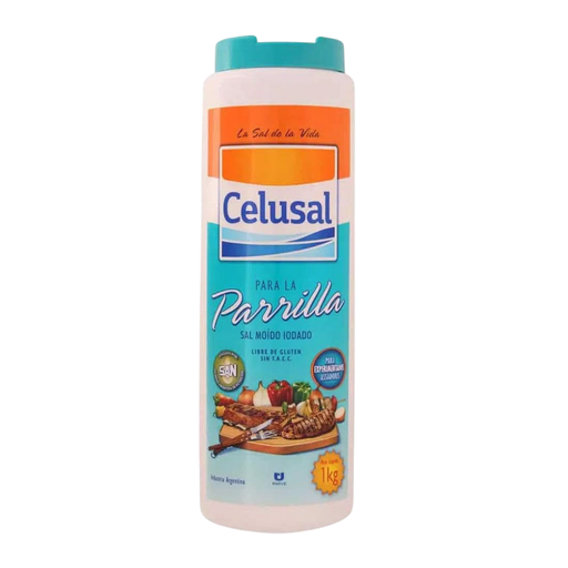 [7791004000068] Sal Parrillera Celusal 1 Kg - Salero Plástico
