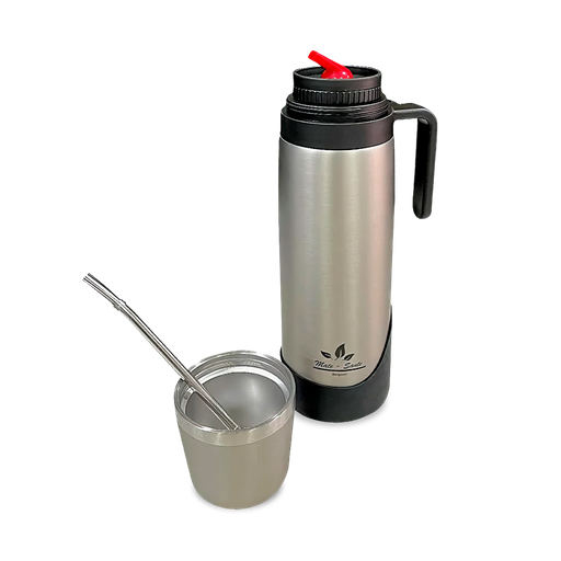 [9504867354128] Termo 3 en 1 Acero Inoxidable 1 Litro con Pico Matero Color Plata