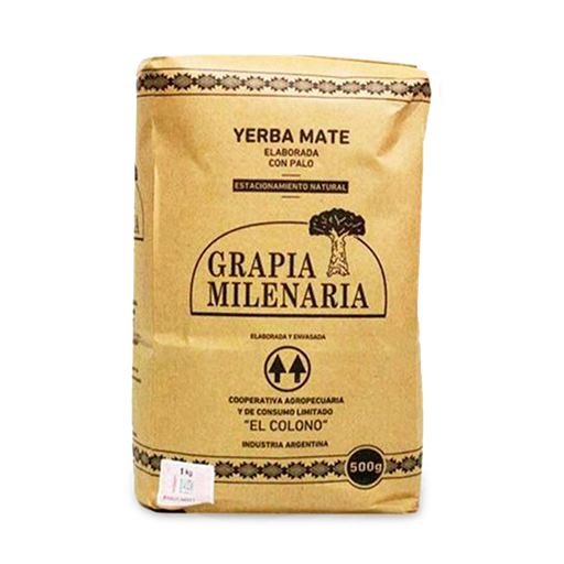 [7798151510044] Yerba Mate Agroecológica Grapia Milenaria 500 Grs