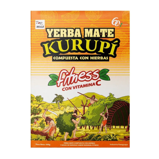 [7840127000728] Kurupi Yerba Mate Fitness Naranja 500 Grs