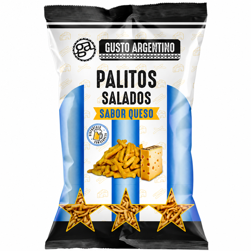 [3383678001744] Palitos Salados Sabor Queso Gusto Argentino 140 Grs